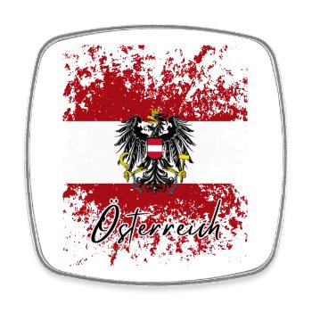 Drapeau du grunge autriche, j’adore l’Autriche - Magnet carré - blanc - Devant