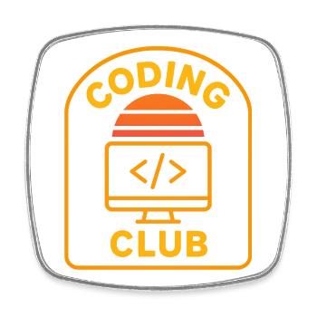 Coding Club Retro Sonnenaufgang Design - Viereckiger Kühlschrankmagnet - Weiß - Vorne