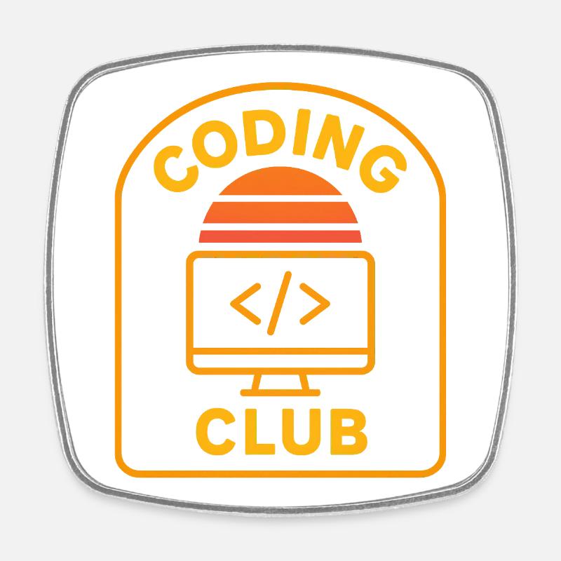 Coding Club Retro Sunrise Design - Magnet carré - blanc