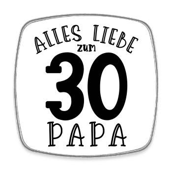 Happy 30th Birthday Dad - Square fridge magnet - white - Front