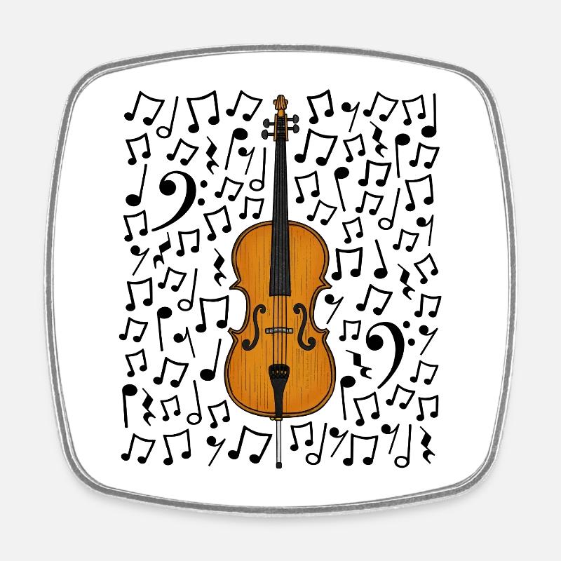 Cello Musical Notes Cellist String Musician - Square fridge magnet - white