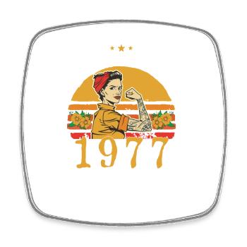 1977 Vintage Original 1977 Birthday Gift - Square fridge magnet - white - Front