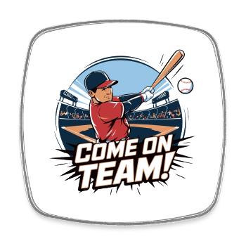 Conception inspirante de joueur de baseball - Magnet carré - blanc - Devant