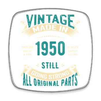 Vintage des années 1950 Fabriqué en Toujours en pleine forme - Magnet carré - blanc - Devant