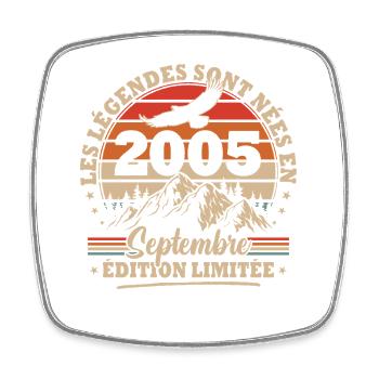 Vintage Birthday Gift Born In September 1985 - Square fridge magnet - white - Front