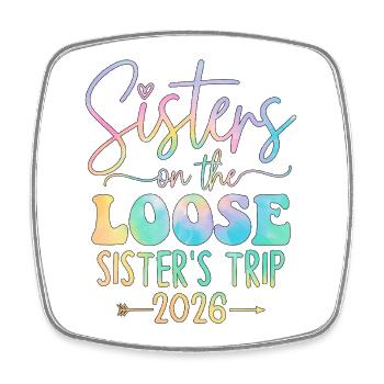 Sisters Trip 2026 Design - Square fridge magnet - white - Front
