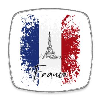 I love France, Flagge von Frankreich - Viereckiger Kühlschrankmagnet - Weiß - Vorne