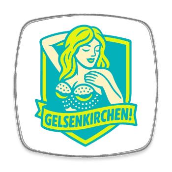 Gelsenkirchen Superstar - Viereckiger Kühlschrankmagnet - Weiß - Vorne