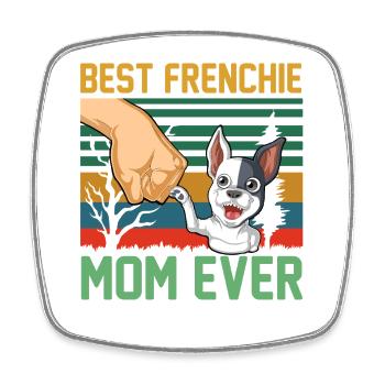 Beste Frenchie-Mutter aller Zeiten – süße französische Bulldogge - Viereckiger Kühlschrankmagnet - Weiß - Vorne