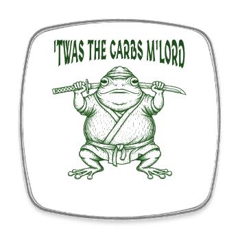 C’était les glucides M’Lord Grenouille médiévale Meme Fat Toad - Magnet carré - blanc - Devant