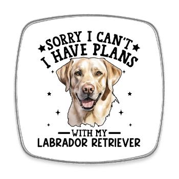 Lively Labrador Portrait Illustration - Square fridge magnet - white - Front