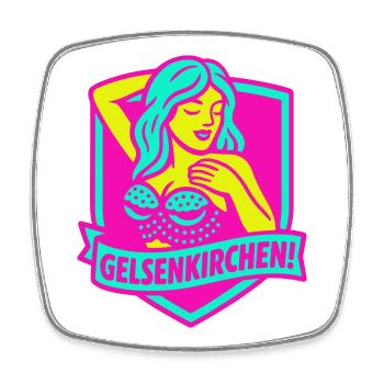 Gelsenkirchen Superstar en rose - Magnet carré - blanc - Devant
