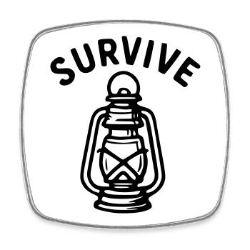 Survive - lantern - Square fridge magnet - white - Front