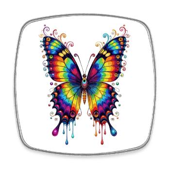 Schmetterling Flügel Bunt Butterfly Schmetterlinge - Viereckiger Kühlschrankmagnet - Weiß - Vorne