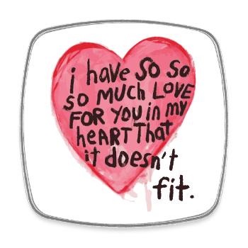 Love Shirt, Gift for Girlfriend, Boyfriend, Partner - Square fridge magnet - white - Front