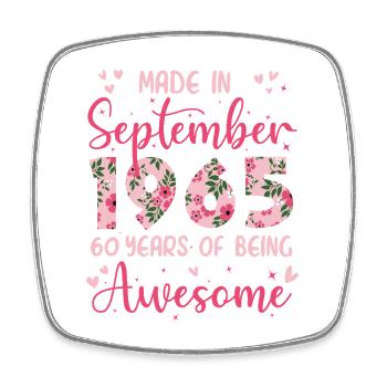 Septembre 1965 Anniversaire 60 Ans Pour Femmes - Magnet carré - blanc - Devant