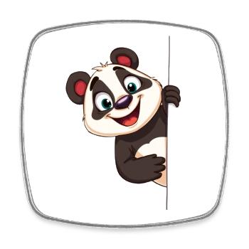 Süßer Panda schaut hervor: Cartoon Tier Design - Viereckiger Kühlschrankmagnet - Weiß - Vorne
