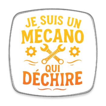 Mécano Qui Déchire – Design drôle pour mécanicien - Magnet carré - blanc - Devant
