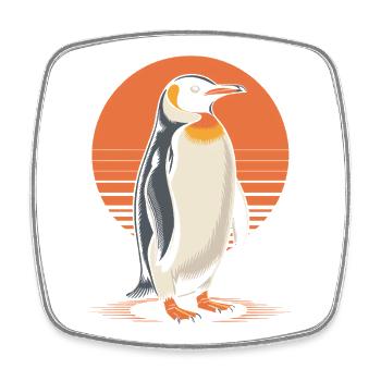 Eleganter Pinguin Sonnenuntergang - Viereckiger Kühlschrankmagnet - Weiß - Vorne