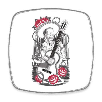 Día de los Muertos Musician Chemise - Magnet carré - blanc - Devant