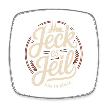Cologne Jeck Es Jeil Carnaval de Cologne Dom Kölsch Kölle - Magnet carré - blanc - Devant