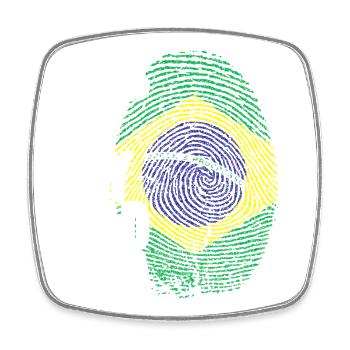 Brazil Flag Brazilian Dad Footprint - Square fridge magnet - white - Front
