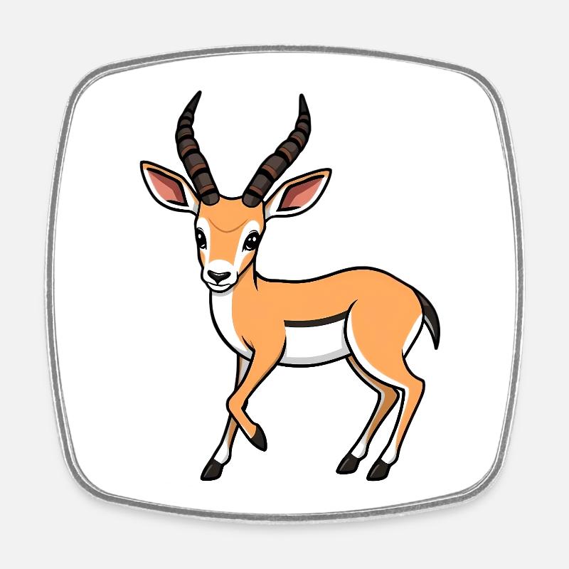 Gazelle - Magnet carré - blanc