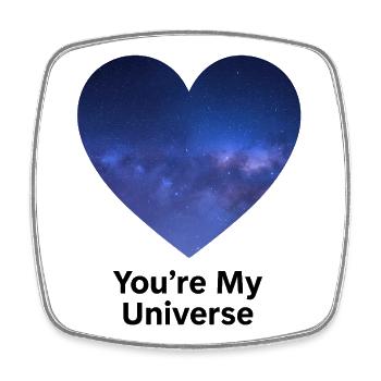 Starry Sky Heart University Design - Square fridge magnet - white - Front