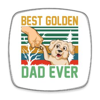 Bester goldener Vater aller Zeiten Hunde-T-Shirt - Viereckiger Kühlschrankmagnet - Weiß - Vorne