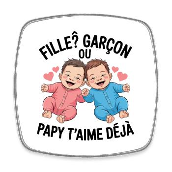 Gender Reveal Opa Party Baby Gender Reveal - Viereckiger Kühlschrankmagnet - Weiß - Vorne