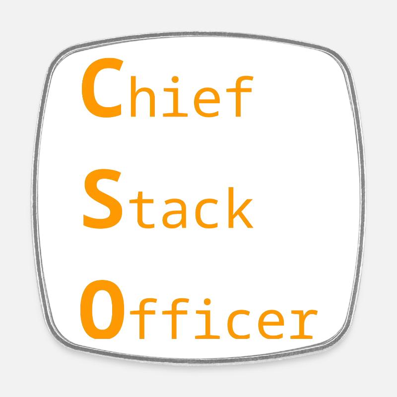 Chief Stack Officer - T-Shirt - Viereckiger Kühlschrankmagnet - Weiß
