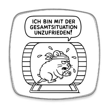 Mit der Gesamtsituation unzufrieden! WUNSCHFARBE! - Viereckiger Kühlschrankmagnet - Weiß - Vorne