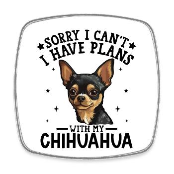 Charming Chihuahua Portrait Design - Square fridge magnet - white - Front