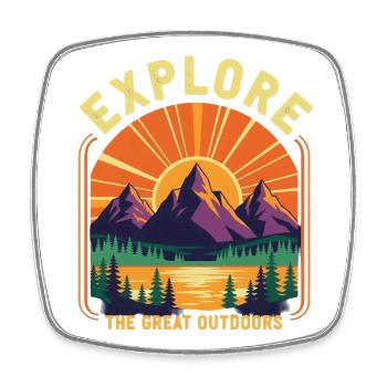 Explore the great outdoors - Viereckiger Kühlschrankmagnet - Weiß - Vorne