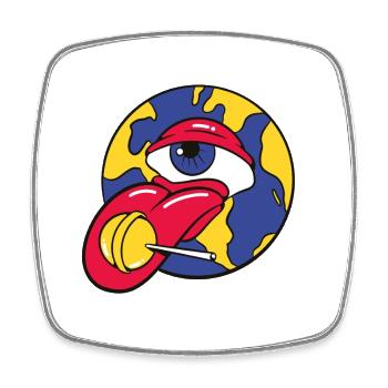 Auge und Gehirn Candy Surreale Illustration - Viereckiger Kühlschrankmagnet - Weiß - Vorne
