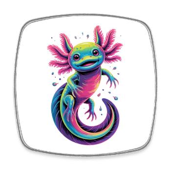 Colorful Axolotl - Square fridge magnet - white - Front
