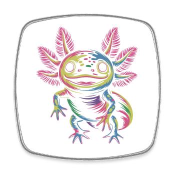 Axolotl coloré - Magnet carré - blanc - Devant
