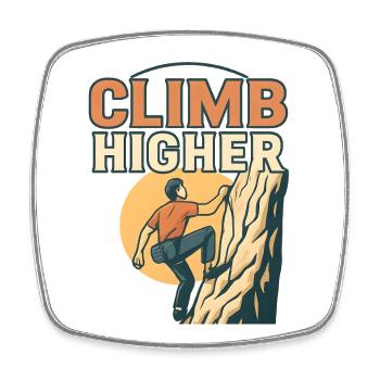 Climbing hero motif design - Square fridge magnet - white - Front