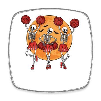 Filles squelettes dansantes avec des pompons - Magnet carré - blanc - Devant