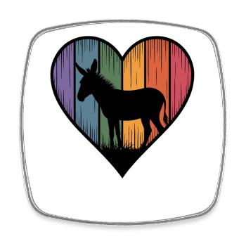 Colorful Donkey Heart - Square fridge magnet - white - Front