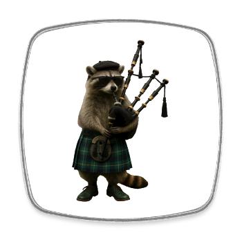 Waschbär Dudelsack - Viereckiger Kühlschrankmagnet - Weiß - Vorne