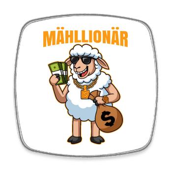 Sheep Millionaire Sheep Wool Sheep Mähllionaire - Square fridge magnet - white - Front