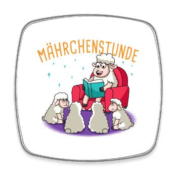 Schafe Märchenstunde  Bücher Lesen Schaf  - Viereckiger Kühlschrankmagnet - Weiß - Vorne