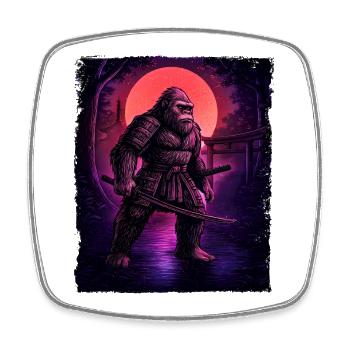 Samurai Bigfoot Kryptid Sasquatch Yeti Jäger - Viereckiger Kühlschrankmagnet - Weiß - Vorne