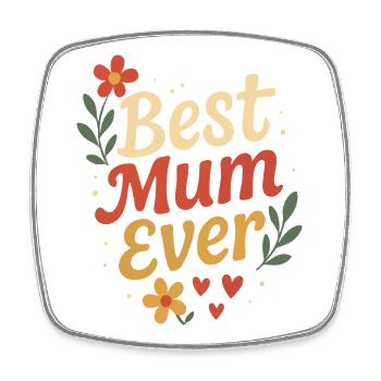 Perfect Mother Design with Flowers and Hearts - Square fridge magnet - white - Front