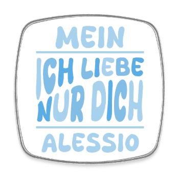 Geschenk für Alessio - Viereckiger Kühlschrankmagnet - Weiß - Vorne