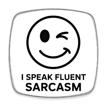 Expressive Winks und Sarcasm Design - Viereckiger Kühlschrankmagnet - Weiß - Vorne