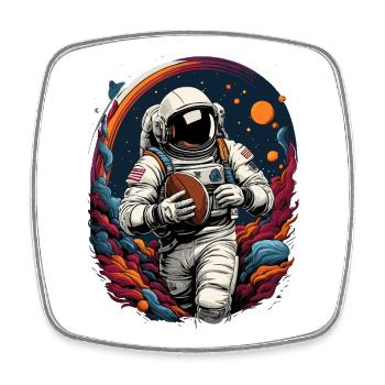 Kosmischer Fußball Astronaut spielt Weltraum Fußball - Viereckiger Kühlschrankmagnet - Weiß - Vorne