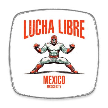 Maskiert Lucha Libre Luchador Mexikanisches Wrestling - Viereckiger Kühlschrankmagnet - Weiß - Vorne