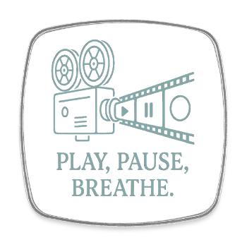 Kreatives Filmmotiv mit Slogan - Viereckiger Kühlschrankmagnet - Weiß - Vorne